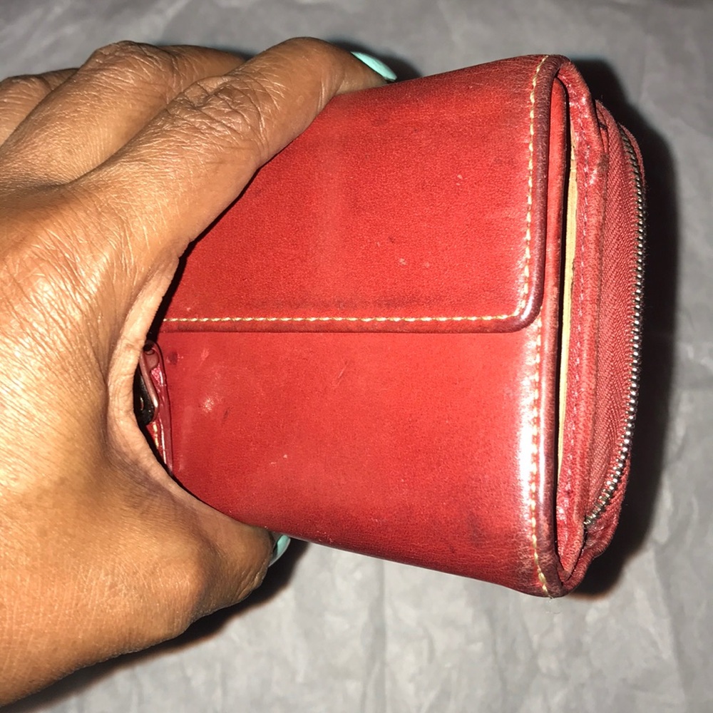🎈Authentic Red Leather Coach Check Wallet🎈 - Picture 7 of 8